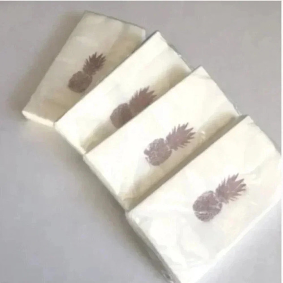 Pineapple Dinner Party Napkins | Rose Gold Foil | Rose Gold | Beach Party | Luau - Picture 10 of 12